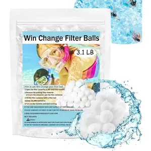 3.1LB White Pool Filter Balls Eco-Friendly Fiber Filter Media for Above Ground Swimming Pool Sand Filter Pump Equals 100 LB Pool Filter Sand