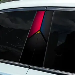 2 pieces of minimalist geometric contrasting style themed car sticker design, durable glossy vinyl material, easy to paste B-pillar stickers are suitable for cars, trucks, SUVs (decorative appearance accessories) to improve the aesthetics of SUVs,