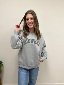 Midwest Sweatshirt – Gray Cozy Cotton Blend Pullover