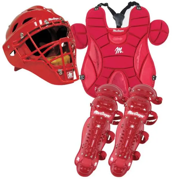 Pro-Style Varsity Catcher's Gear Set for Female Baseball Players, Complete Kit with Helmet, Chest Protector, Double-Knee Leg Guards, and 4-Inch Throat Protector, Ages 14+, Macgregor, Double Knees