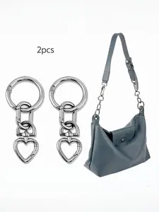 2pcs Bag Extender Chains Metal Wallet Chain Adjustable Shoulder Strap Extension with Spring Buckle for Women Shopping Party Travel (silver Color/)
