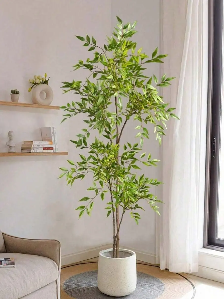Artificial Nandina Tree 75–140cm, UV Resistant Faux Heavenly Bamboo for Indoor & Outdoor Decor