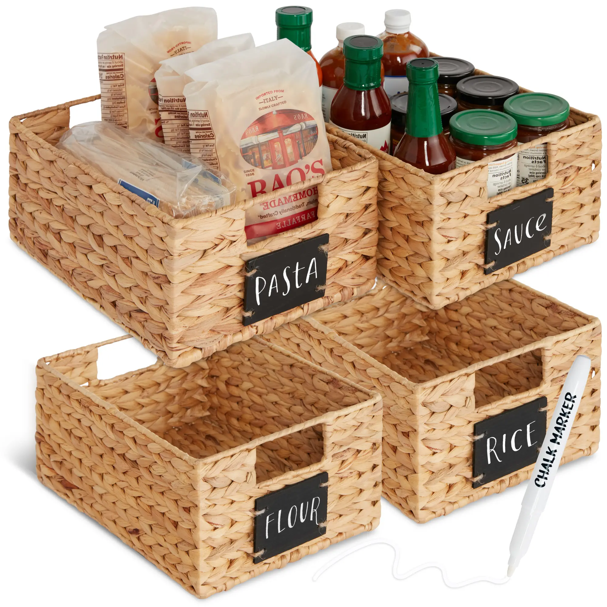 Best Choice Products Set of Woven Water Hyacinth Baskets Best Choice Products Set of Woven Water Hyacinth Baskets
