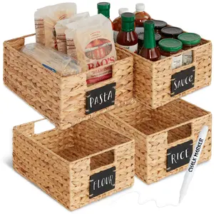 Best Choice Products Set of Woven Water Hyacinth Baskets Best Choice Products Set of Woven Water Hyacinth Baskets