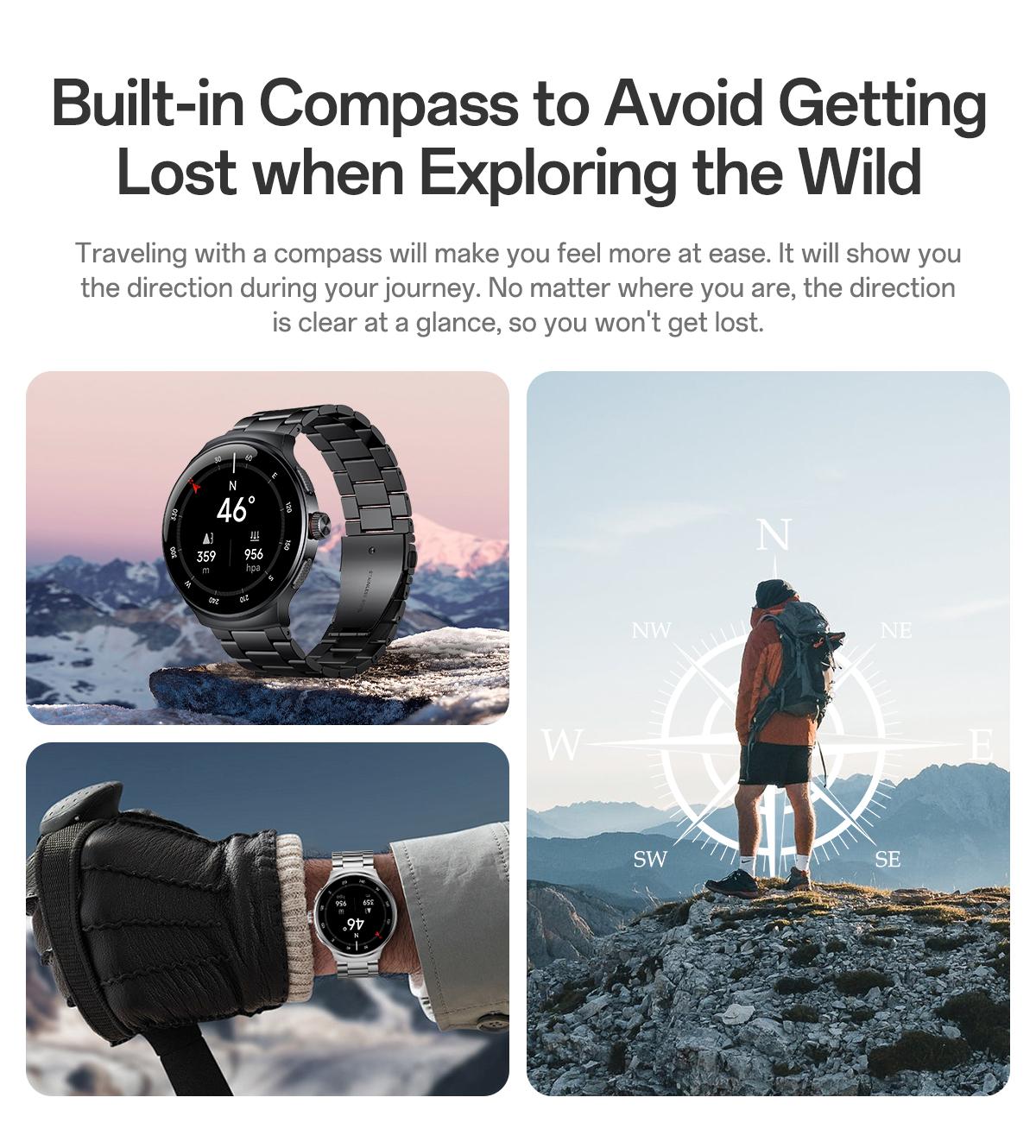 Aolon Prime3 Smart Watch Wearable – Featuring a 1.43" AMOLED Touchscreen, Stainless Steel Design, Bluetooth Calling, 100+ Sports Modes, Health Tracking, Waterproof Build, and iOS & Android Compatibility#fathers day gift#outdoor fun