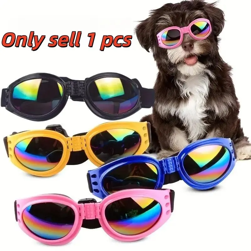 Adjustable Pet Sunglasses, 1 Count Foldable Pet Sunglasses, Outdoor Sun Protection Glasses, Fashionable Pet Accessories for Dogs & Cats, Outside