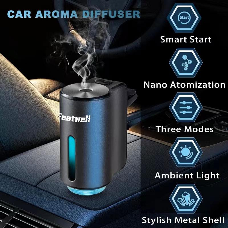 Featwell Car Air Fresheners - 3/6*10ml Natural French Perfume Lasts 45 Days, Portable Waterless Car Diffuser Air Freshener Car Aromatherapy Diffuser