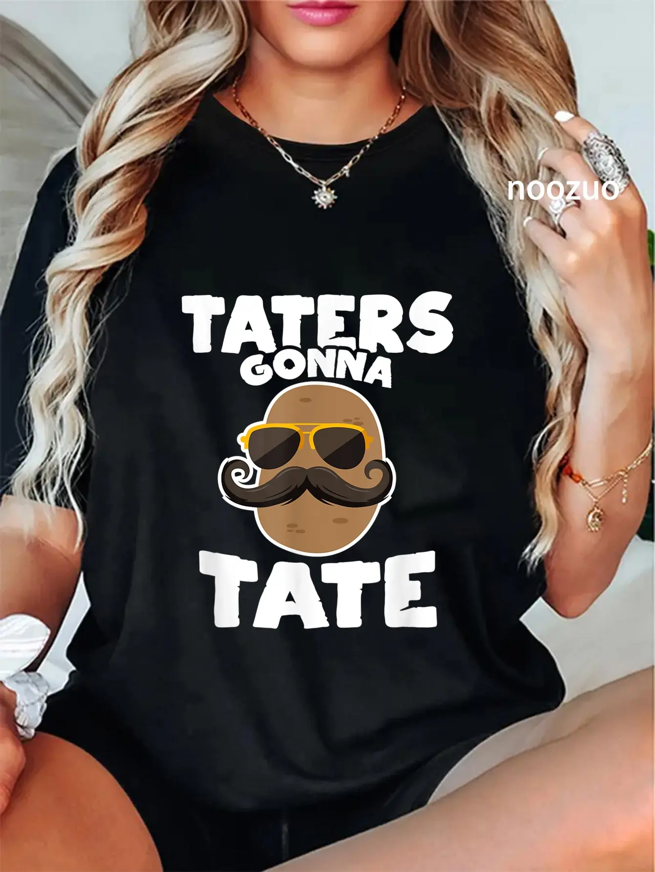 100% Cotton Taters Gonna Tate Potato Squad Garden Pun Funny Gift T-Shirt