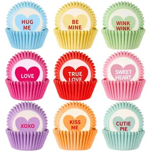 450Pcs Valentine's Day Cupcake Liners, Heart Candy Love XOXO Baking Cups Cupcake Wrappers Paper Wraps Muffin Liners for Valentines Day Wedding Birthday Party Candy Cake Decorations Supplies