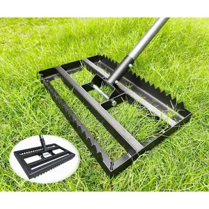 Lawn Leveling Rake - Heavy Duty Yard Leveler , Reinforced Welds, 74" Adjustable Handle, Reversible Plate for Soil, Dirt, Ground, Backyard Top Dressing, Landscaping (17x10 inch)