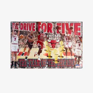 Chicago Bulls 'The Drive For Five' Vintage Poster - POSTER NO FRAME