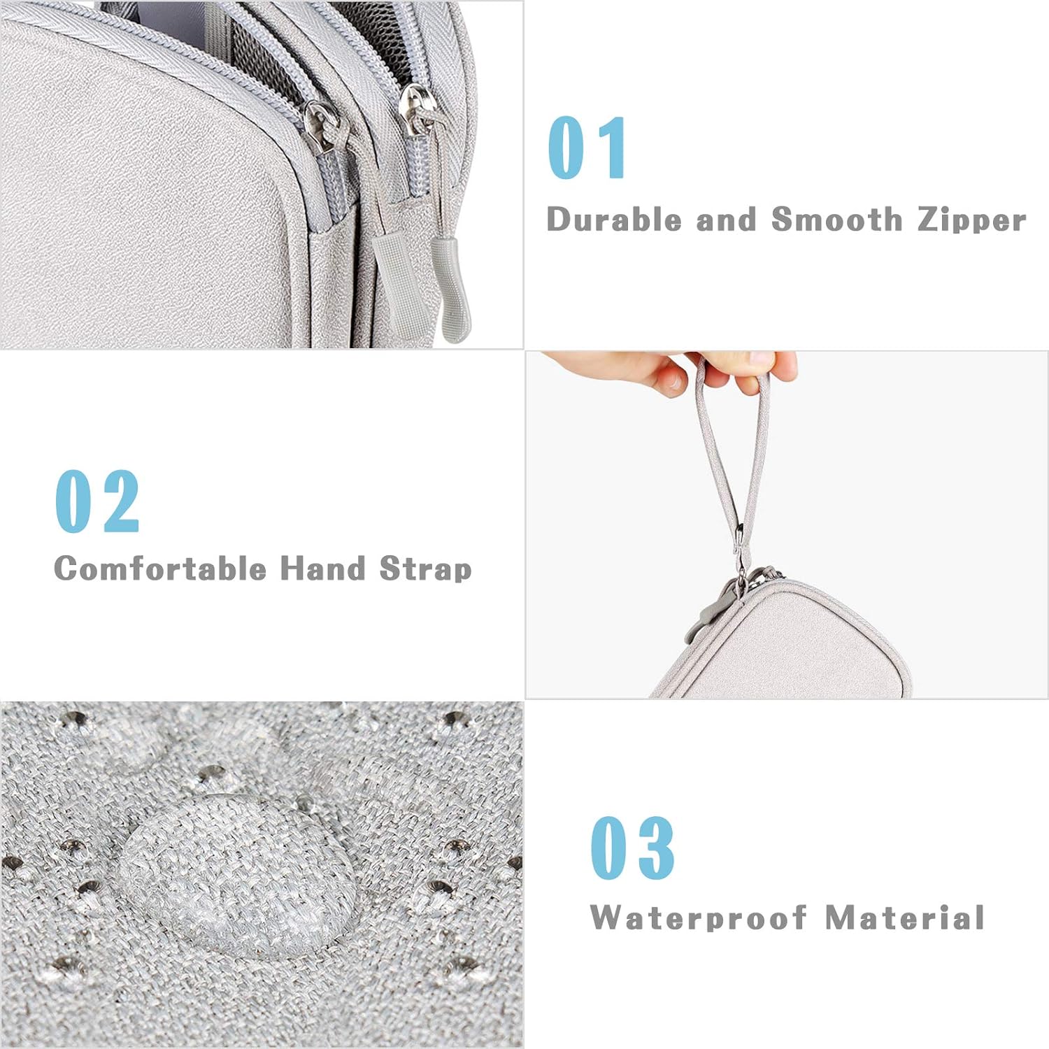 Portable Double Layer Storage Bag, Waterproof Cable & Makeup Organizer, Multifunctional Stationery Container, Travel Pouch for Outdoor & Travel