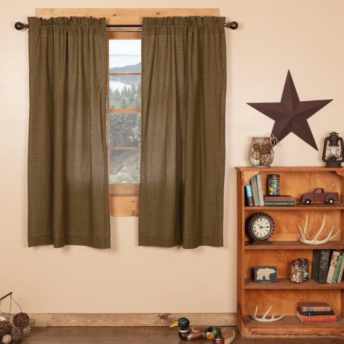 Cabin Patch Short Panel Curtains