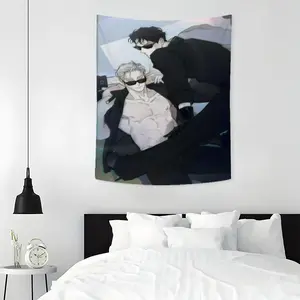 Abstract Anime Gay Pattern Tapestry, Aesthetic Wall Hanging Decor, Polyester Tapestry for Bedroom Home Office Dormitory Decor