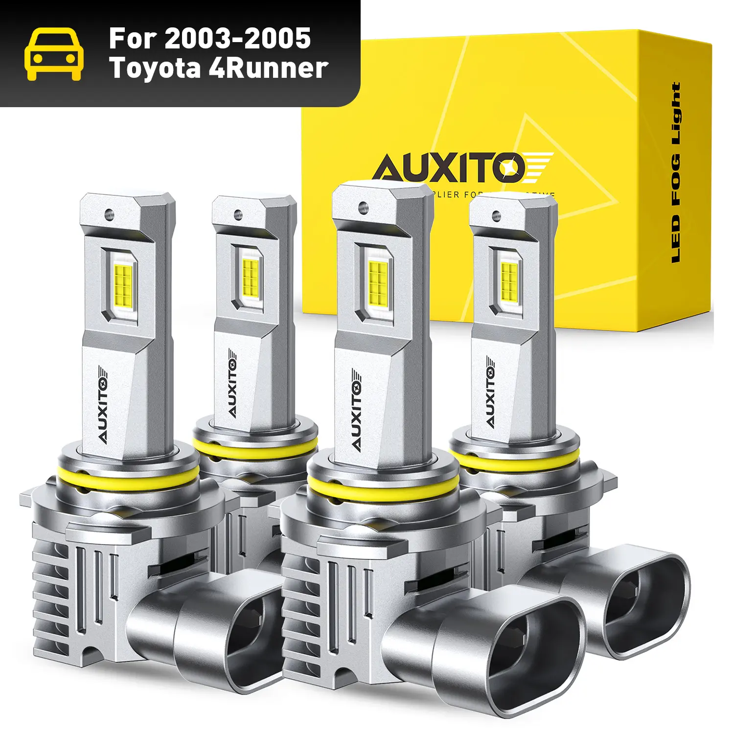 AUXITO 2003-2005 Toyota 4Runner -9005 High Beam+9006 Low Beam LED Headlight Bulbs, 30000LM 6500K Cool White, Plug and Play Replacement