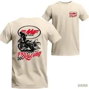 Fmf Racing Pro T-Shirt, Vintage Dirt Bike Graphic Tee, Classic Motocross Shirt for Racing Fans Short Sleeve Comfort Streetwear