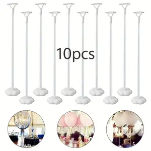 10Pcs Balloon Weight Anchors, Heavy Duty Base with Tray, Easy Assembly Lightweight Design, Reusable for Indoor Outdoor Wedding Birthday Decor