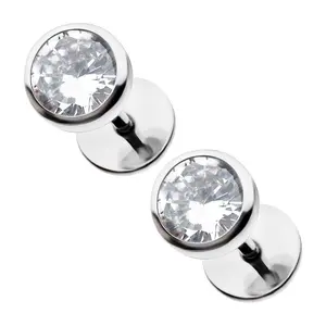 ComfyEarrings Crystal Clear CZ Earrings – Hypoallergenic Flat-Backs for Sensitive Ears, 316L Surgical-Grade Stainless Steel