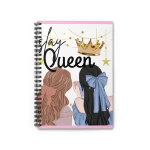 Besties 'Slay Queen' Illustration Notebook | Spiral Ruled Journal