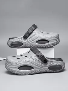 Men's Hole Shoes Couple Sandals Fashion Dual-Layer Thick Sole Comfortable Breathable Beach Slippers All Seasons Casual Style