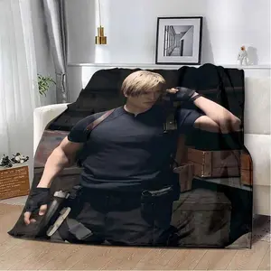 Printed Blanket Picnic Blankets Warm Blanket Soft and Comfortable Leon S Kennedy Blanket Home Travel Birthday Gift