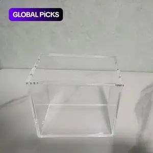 Clear Acrylic Game Card Storage Box, Card Hobby Box, 1-Count Dustproof Anime Toploader Card Display Box and Trade Card Organizer for Home Office, Fits Card Sleeves, Toploaders and Trading Card Albums