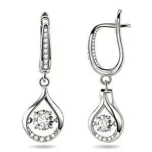 Gold & Silver Plated Teardrop Cubic Zirconia Huggie Earrings, Hypoallergenic Dangle Drop Earrings for Women, Anti-Tarnish Sparkling Waterfall Earrings for Daily/Party/Wedding, Trendy Statement Jewelry Gift