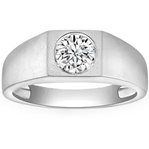 1 ct Solitaire Diamond Mens Wedding Ring 14k White or Yellow Gold