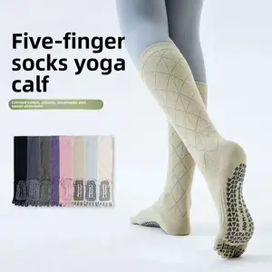 Five-finger yoga socks, professional non-slip stockings, autumn and winter calf socks, Pilates, sports fitness, dance, and compression socks