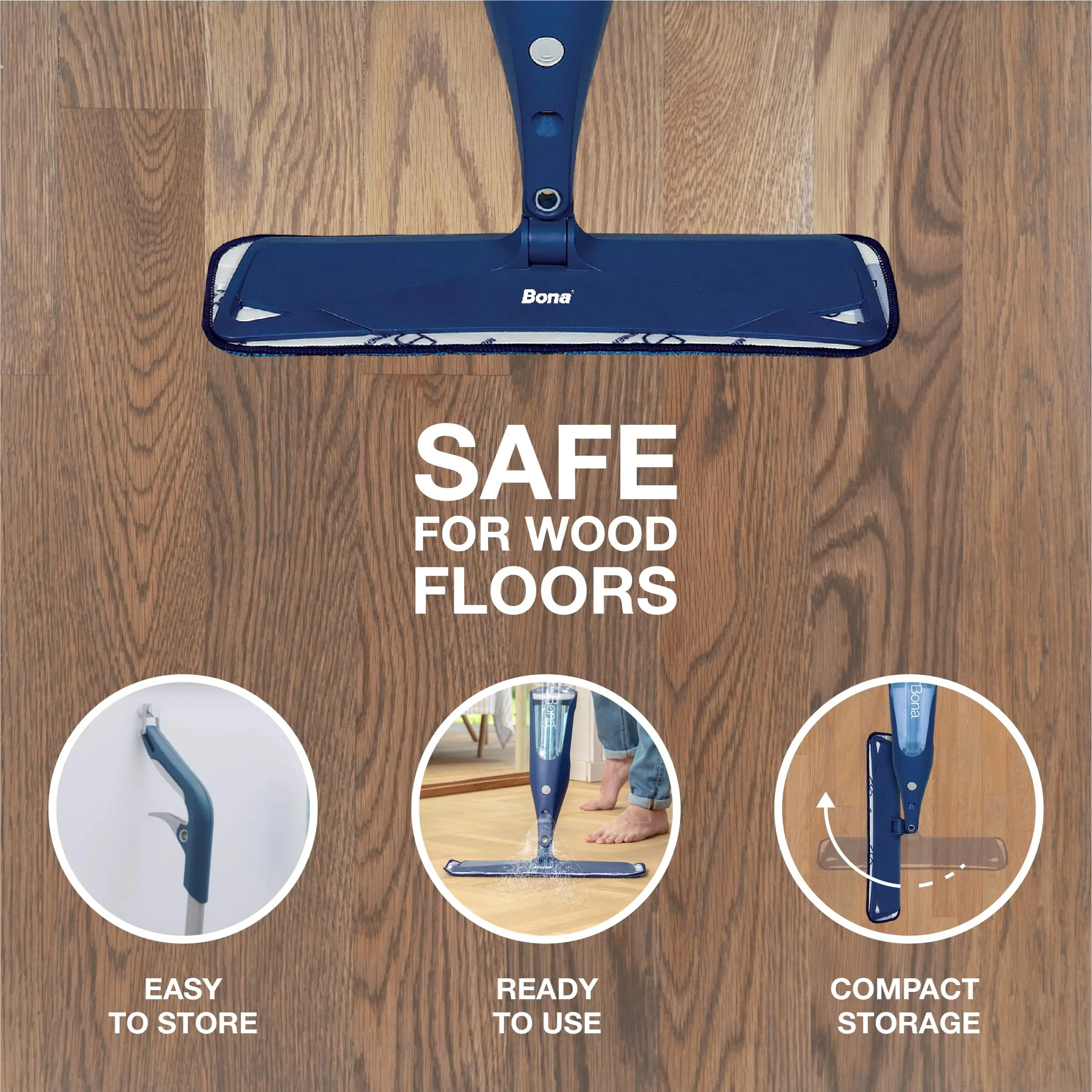 Bona Spray Mop for Hardwood Floors Kit - Includes Reusable Microfiber Cleaning Pad and Pre-Filled Cartridge