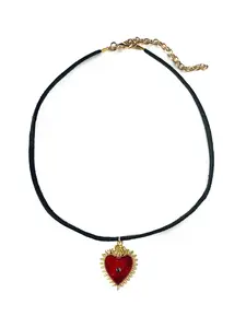 All-Seeing Eye Cord Necklace by Steph Marie Art 15" With 3.5" Chain, Romantic and Feminine