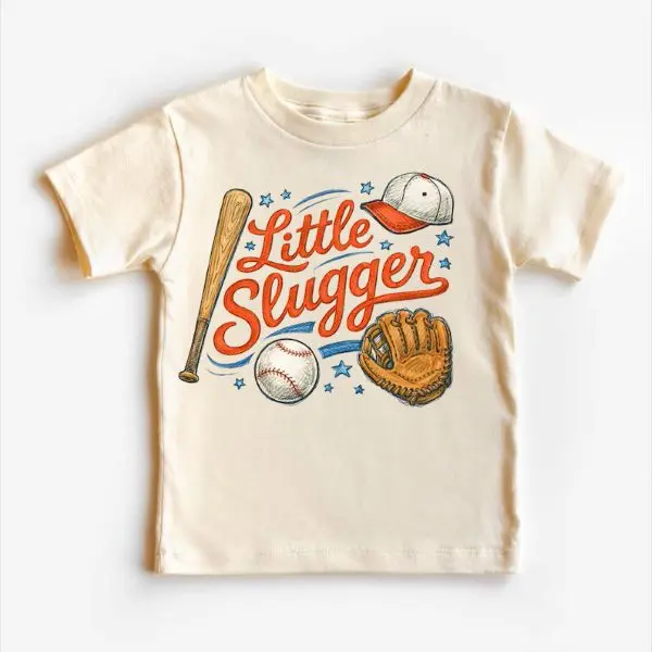 Little Slugger Baseball T-Shirt, Retro Sports Tee, Unisex Shirt, Youth Clothing, Boys baseball gifts, baseball t-shirts, sports clothing, baseball team gifts