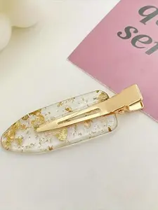 2pcs Set Acrylic Transparent Glitter Hair Clips, Elegant High-End Decorative Hair Accessories, All Seasons Fashion