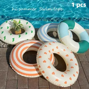 Colorful Inflatable Swimming Pool Float Ring for Kids and Adults, Various Patterns and Sizes, Ideal for Beach Lake and Pool Parties