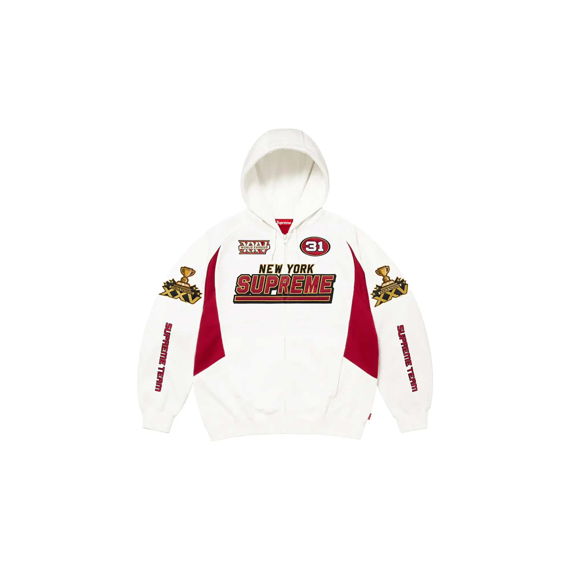 Football Zip Up Hooded Sweatshirt "FW25 - white" SU26734