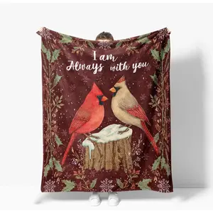 Cardinal Throw Blanket Red Birds Warm Decor Soft Flannel Christmas Cardinals Blanket Christian Cardinal Gifts for Kids Boys Girls Men Women