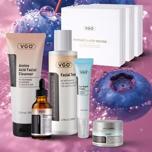 VGO Skincare set, facial cleansing set, gift box set Face Serum,  glow up set   deep hydration easily absorbed winter Moisturizer dry skin Reduce wrinkles serum even skin tone oil control serum 6  in  1  kit