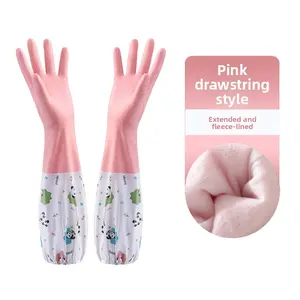 Waterproof and durable cleaning gloves, a pair of anti slip dishwashing gloves. Multi functional household cleaning gloves for kitchen and bathroom