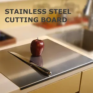 304 Stainless Steel Cutting Board - Large Kitchen Chopping Board, Suitable for Meat, Vegetables, Home Supplies Kitchen Accessory