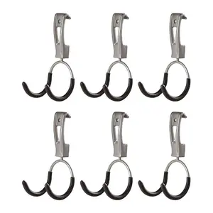Rubbermaid Universal Metallic FastTrack Hanging Garage Hook Organizers  (6 Pack)