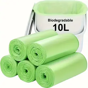 5 Rolls 100 Disposable Trash Bags, Multi-Purpose, Home Kitchen Business School Office Outdoor Bathroom Professional Use