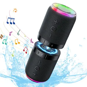 2-in-1 split Bluetooth speaker, IPX6 waterproof split portable wireless speaker, loud stereo sound,equipped with 5.3 Bluetooth module, ultra-long battery life playback time, home, outdoor or travel multiple scenarios can be used single and paired