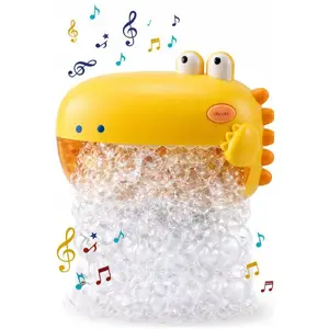 Baby Bath Toys, Dinosaur Bath Bubble Machine, Bath Toys for Kids Ages 1-3, Automatic Bathtub Toys Bubble Maker Gifts for Boys Girls, Yellow