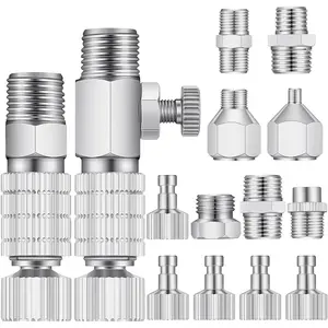 14 Pieces Airbrush Adapter Set 1/8 inch And 1/4 inch Male And Female Connectors Airbrush Quick Disconnect Fittings Hose Quick Release Adapter for Air Compressor - Home Improvement.
