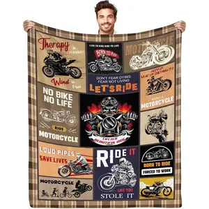 Motorcycle Blanket Gifts Blankets for Motorcycle Lovers Blanket Motorcycle Gifts for Men 60"x50"