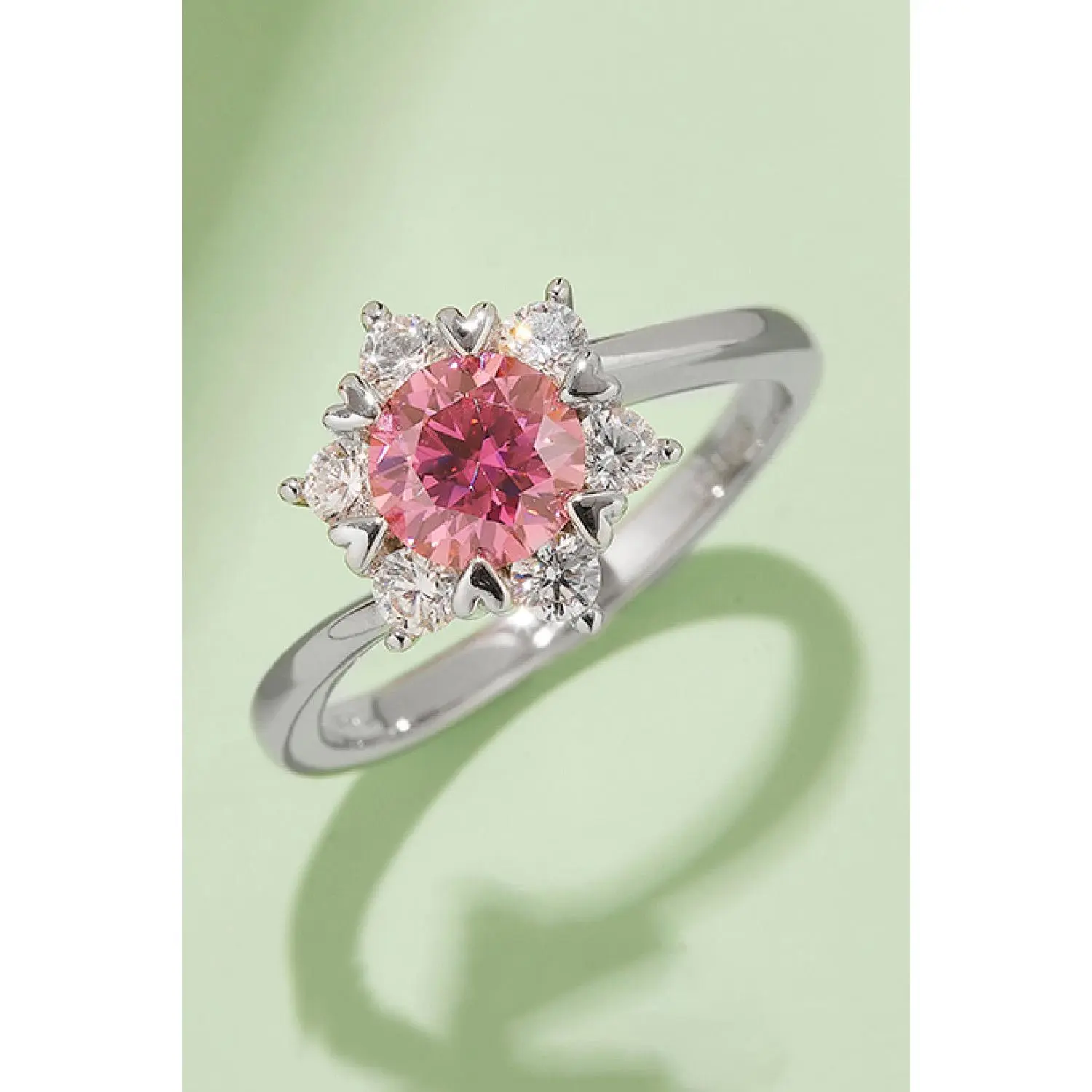 1 Carat Moissanite 925 Sterling Silver Cluster Ring