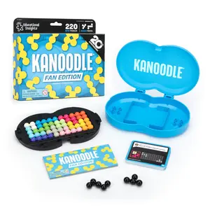 Educational Insights Kanoodle Fan Edition - Cyan, 3D Brain Teaser Puzzle, Single Player Mind Challenge Toys, Handheld Travel Games, Challenging Logic Puzzles and Gifts for Kids, Teens & Adults Ages 8+