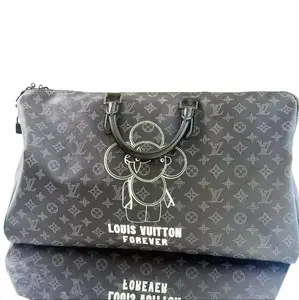 Pre-owned Canvas Hand bags Louis Vuitton Monogram Eclipse 'Vivienne' Keepall Bandoulière 50