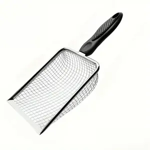Portable Cat Dog Litter Box Sand Scoop with Handle, Garden Soil Sieve Tool, 3.8mm Mesh, Essential for Planting, Cleaning Pet Waste