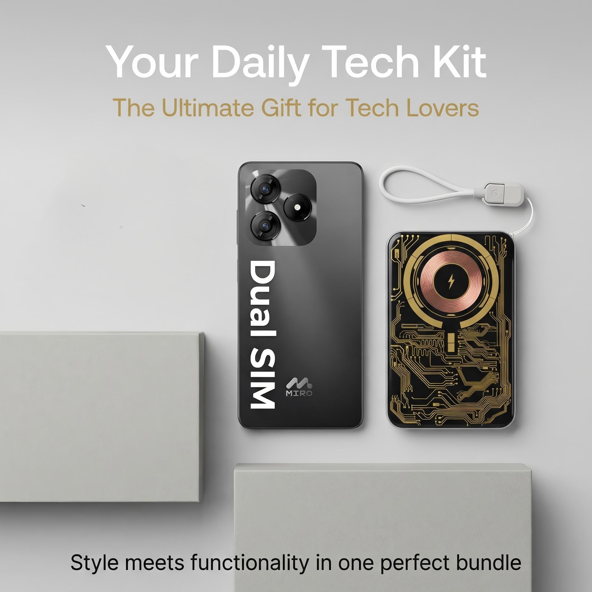 [Mother's Day] MIRO C1 Selfie & Stream Camera Phone – Dual 50MP Front & Back Cameras, 5000mAh Battery, 12GB RAM + 128GB Storage, Android 14, Unlocked Dual SIM – Perfect for Vlogging, Live Streaming, Travel, Social Media & Daily Use